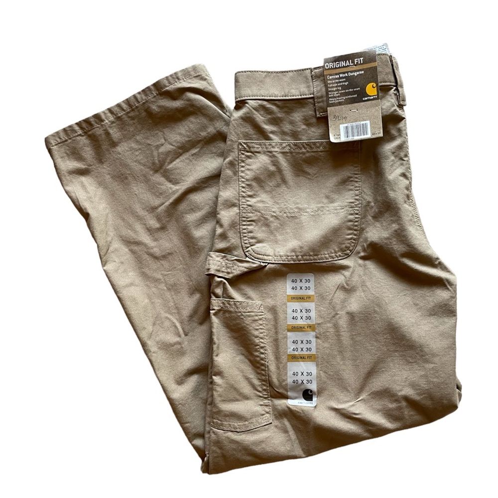 Carhartt Canvas Work Dungaree Pants NWT Size 40x30